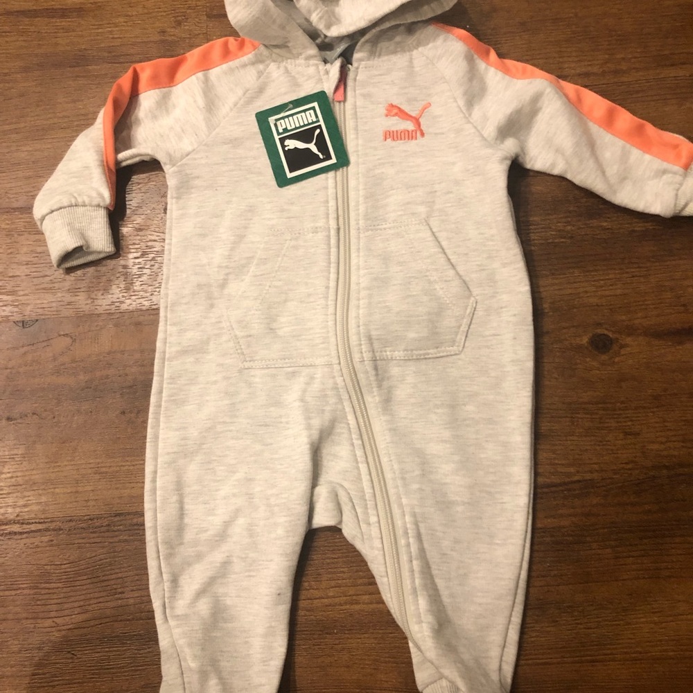 2 pack Puma 3-6 month 2 grey pink. Pink and black